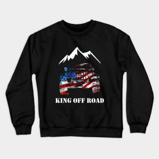 King off road jeep drive to mountain Crewneck Sweatshirt